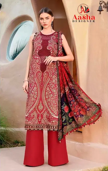 Aasha 1193 A And B Cotton Dupatta Wholesale Pakistani Salwar Suits In India
